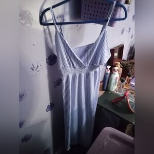 Laura Ashley Light Blue Striped Sleep Dress